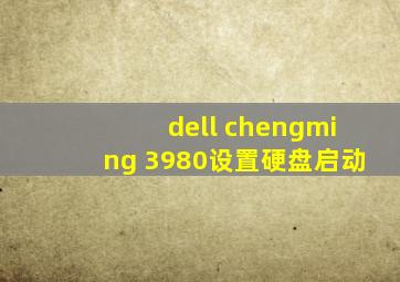 dell chengming 3980设置硬盘启动